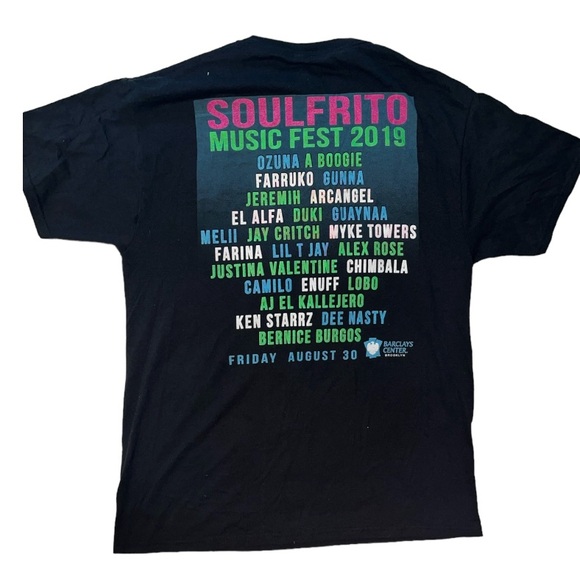 2019 Soulfrito Music Fest T-shirt Black Graphics On Front And Back Size Large - Picture 2 of 4